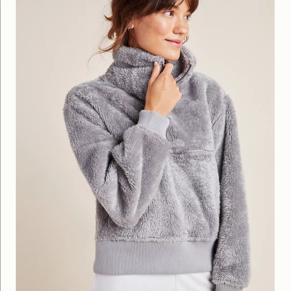 NWOT Varley Duray Sherpa Pullover Grey Small - Picture 3 of 13